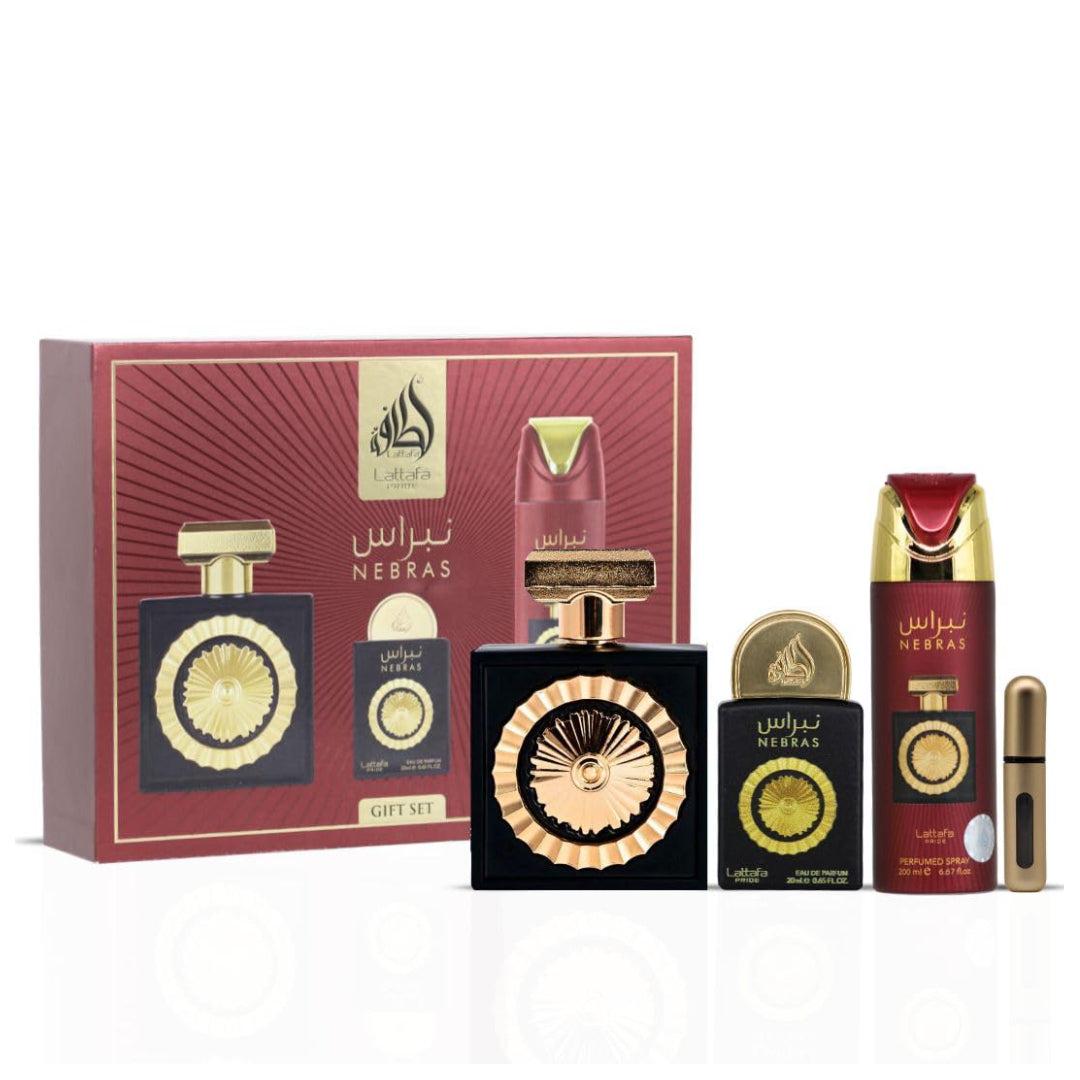 Lattafa Coffret Nebras Pride Cadeaux Pour Femmes + Format Voyage + Déodorant