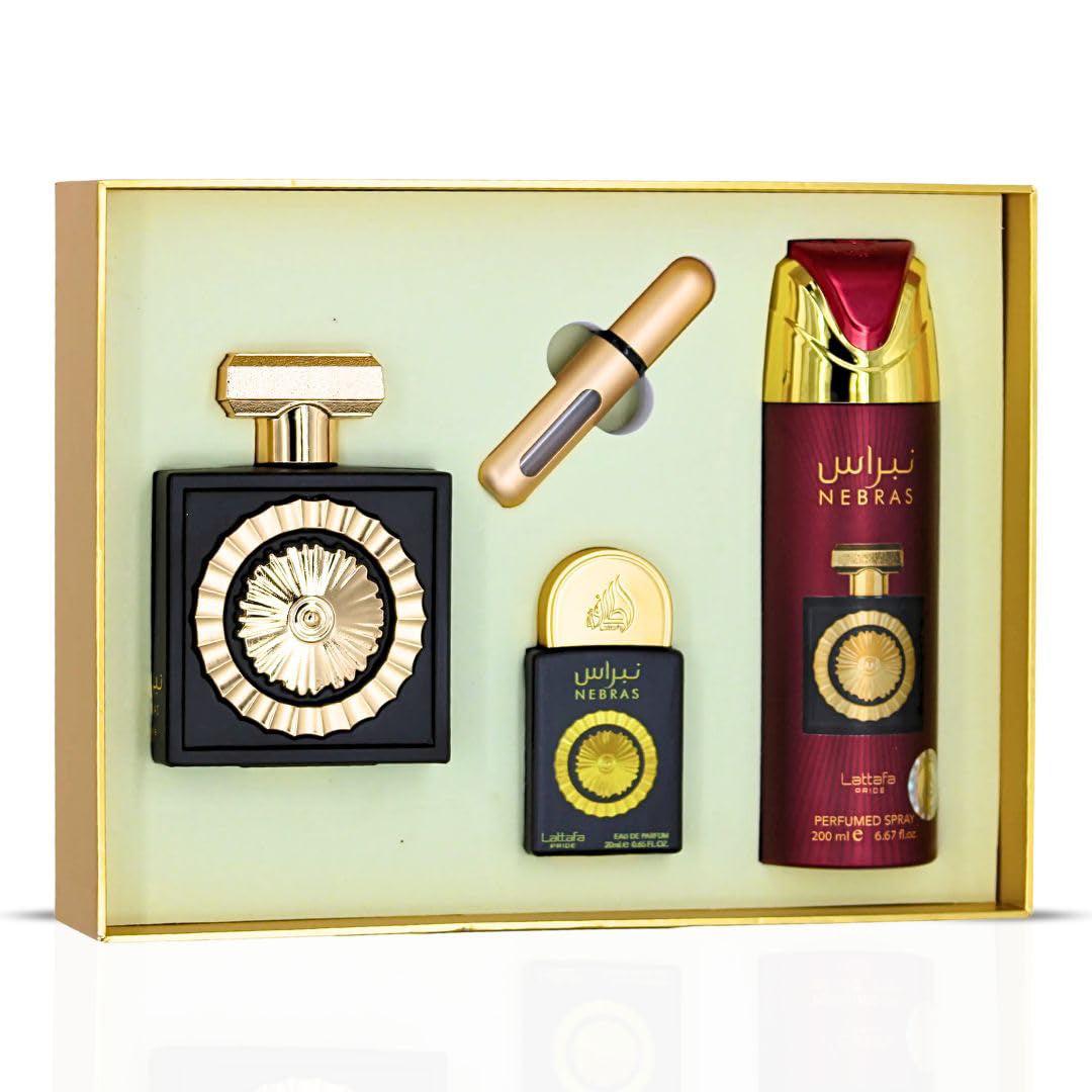 Lattafa Coffret Nebras Pride Cadeaux Pour Femmes + Format Voyage + Déodorant