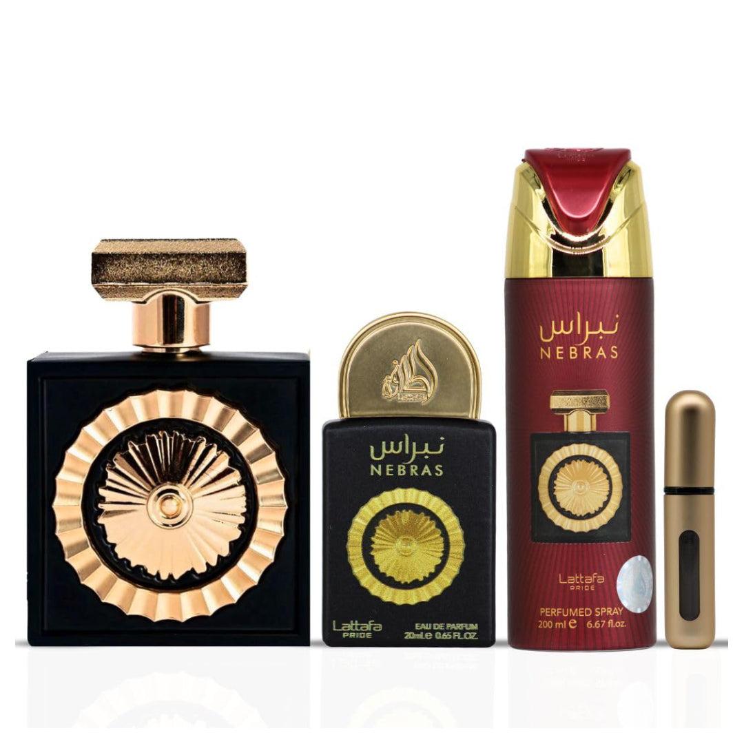 Lattafa Coffret Nebras Pride Cadeaux Pour Femmes + Format Voyage + Déodorant