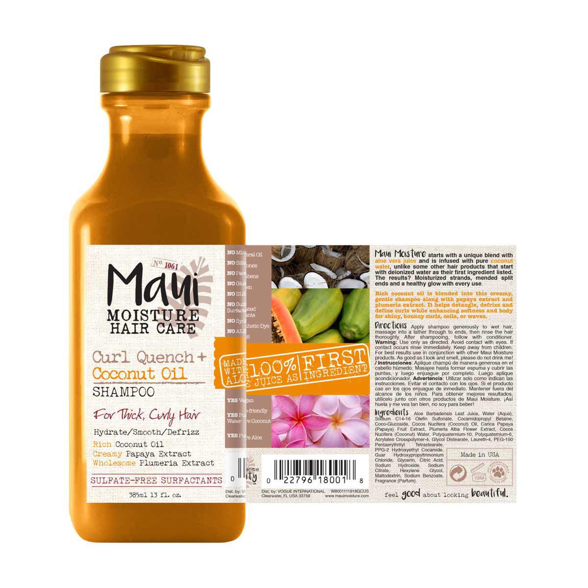Maui Moisture Shampoo Coconut Oil For Thick Curly Hair