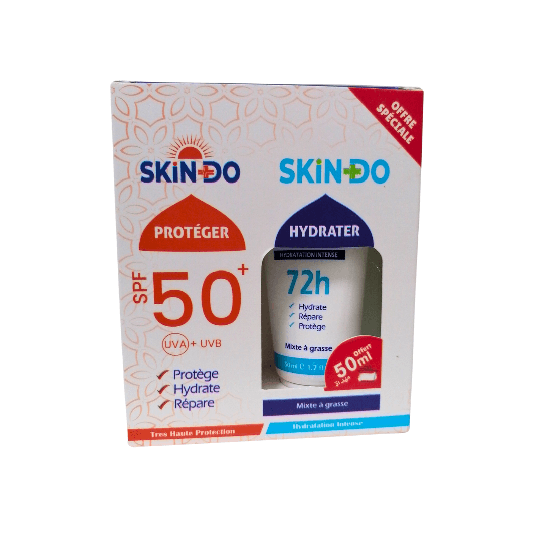 Skindo Duo Pack Écran Solaire Invisible + Crème Hydratante