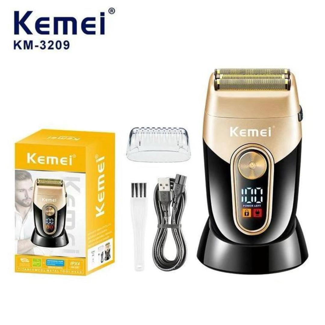 Kemei KM-3209 Rasoir à barbe rechargeable, électrique pour hommes