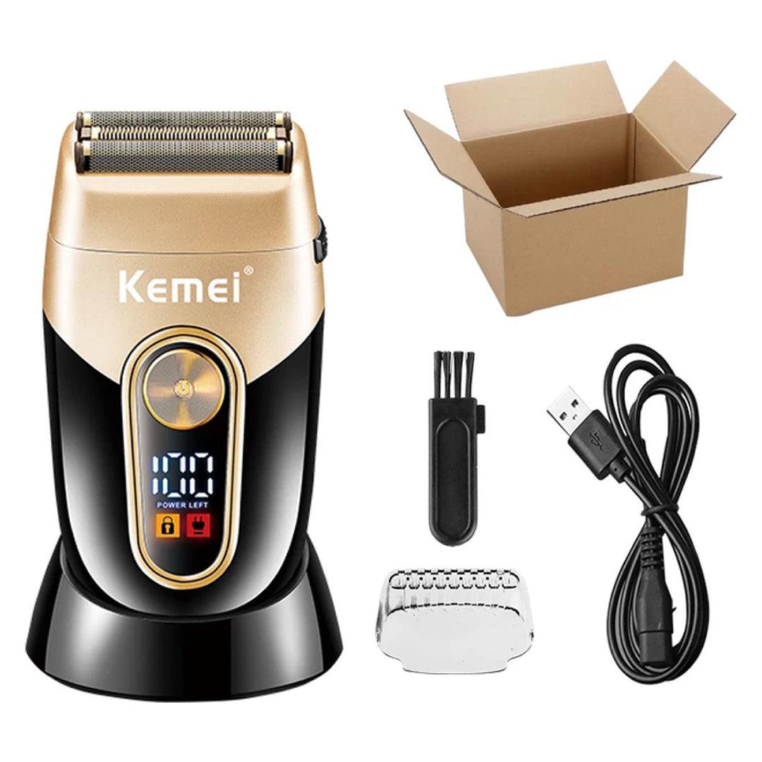 Kemei KM-3209 Rasoir à barbe rechargeable, électrique pour hommes