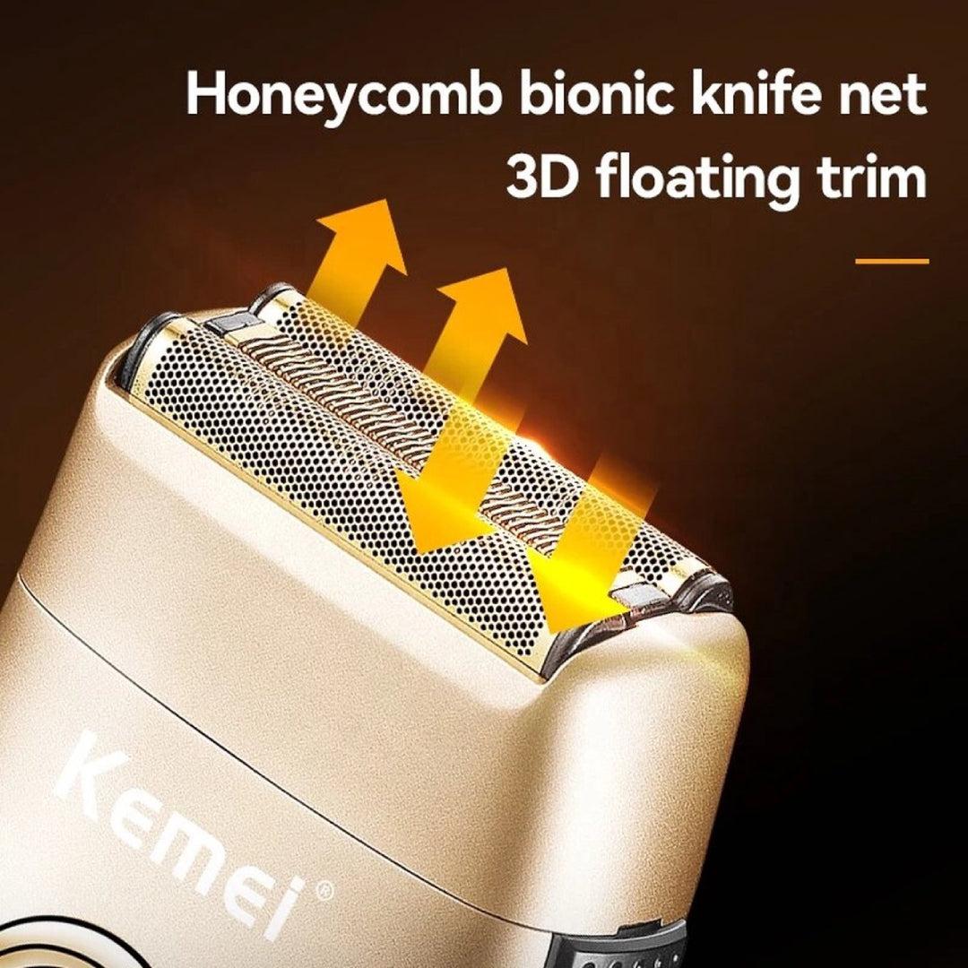 Kemei KM-3209 Rasoir à barbe rechargeable, électrique pour hommes