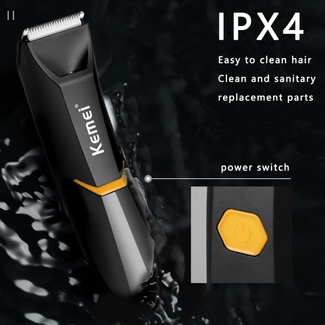Kemei KM-3208 Tondeuse corps étanche, USB rechargeable, batterie 600mAh