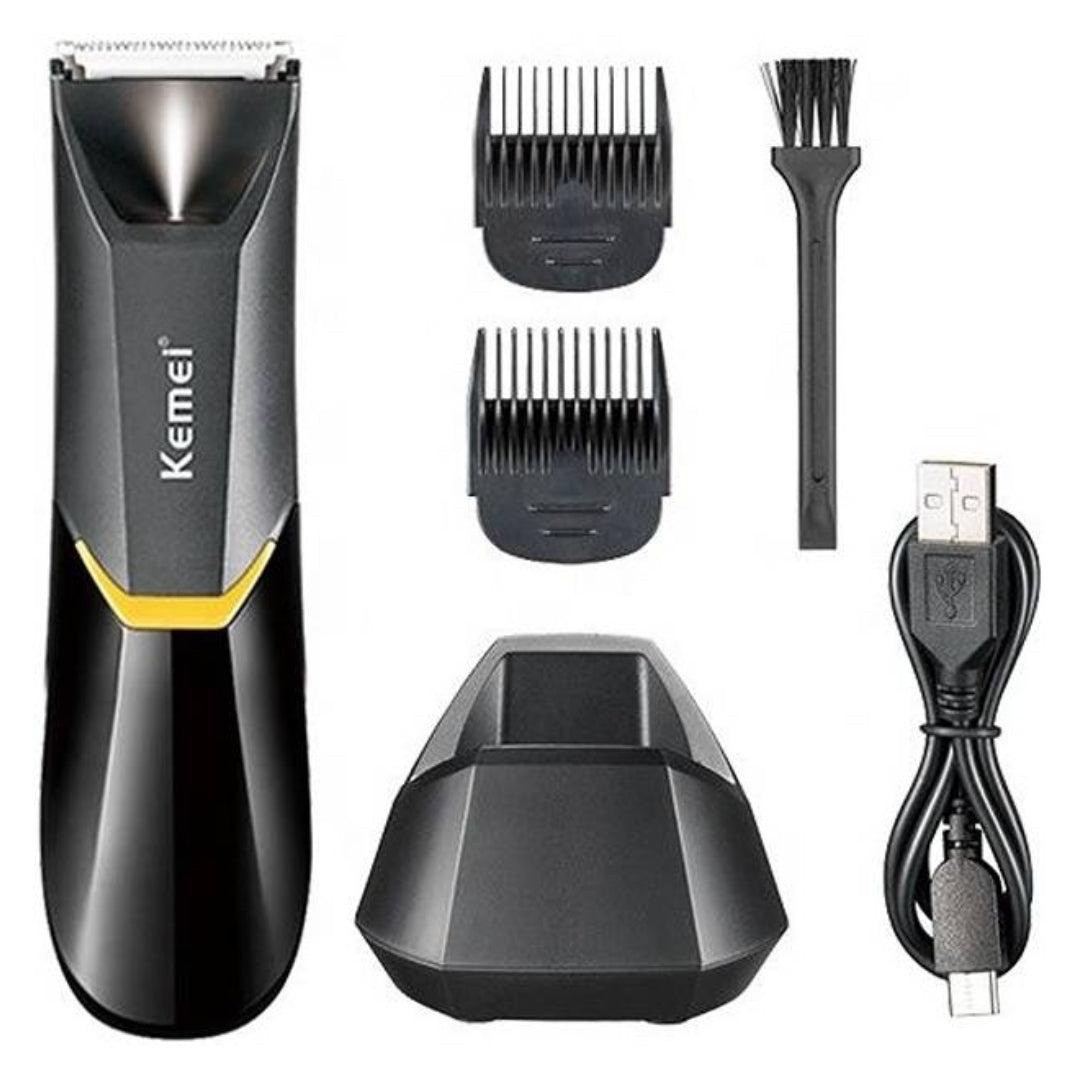 Kemei KM-3208 Tondeuse corps étanche, USB rechargeable, batterie 600mAh