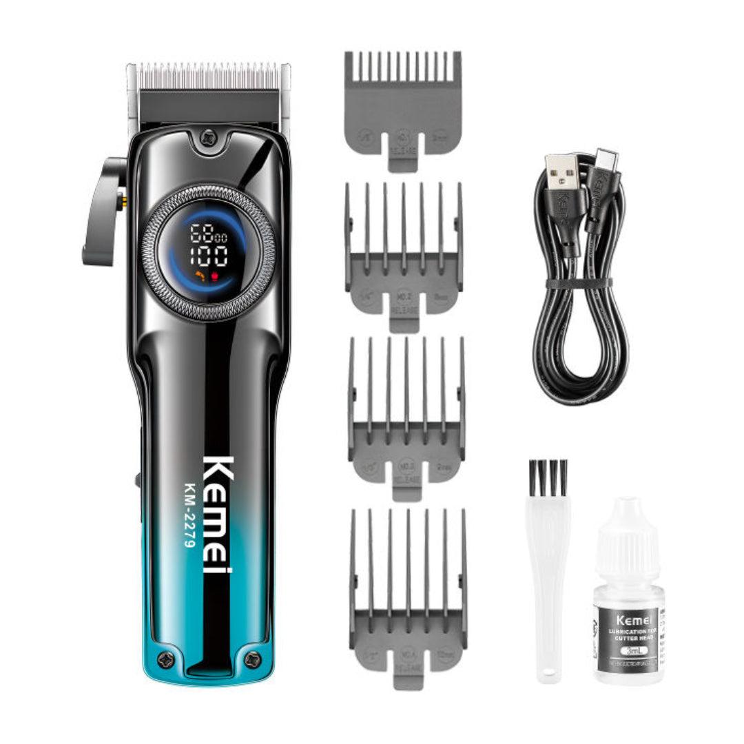 Kemei KM-2279 Tondeuse à cheveux professionnelle Pour Hommes, Avec écran LCD, Rechargeable et Réglable.