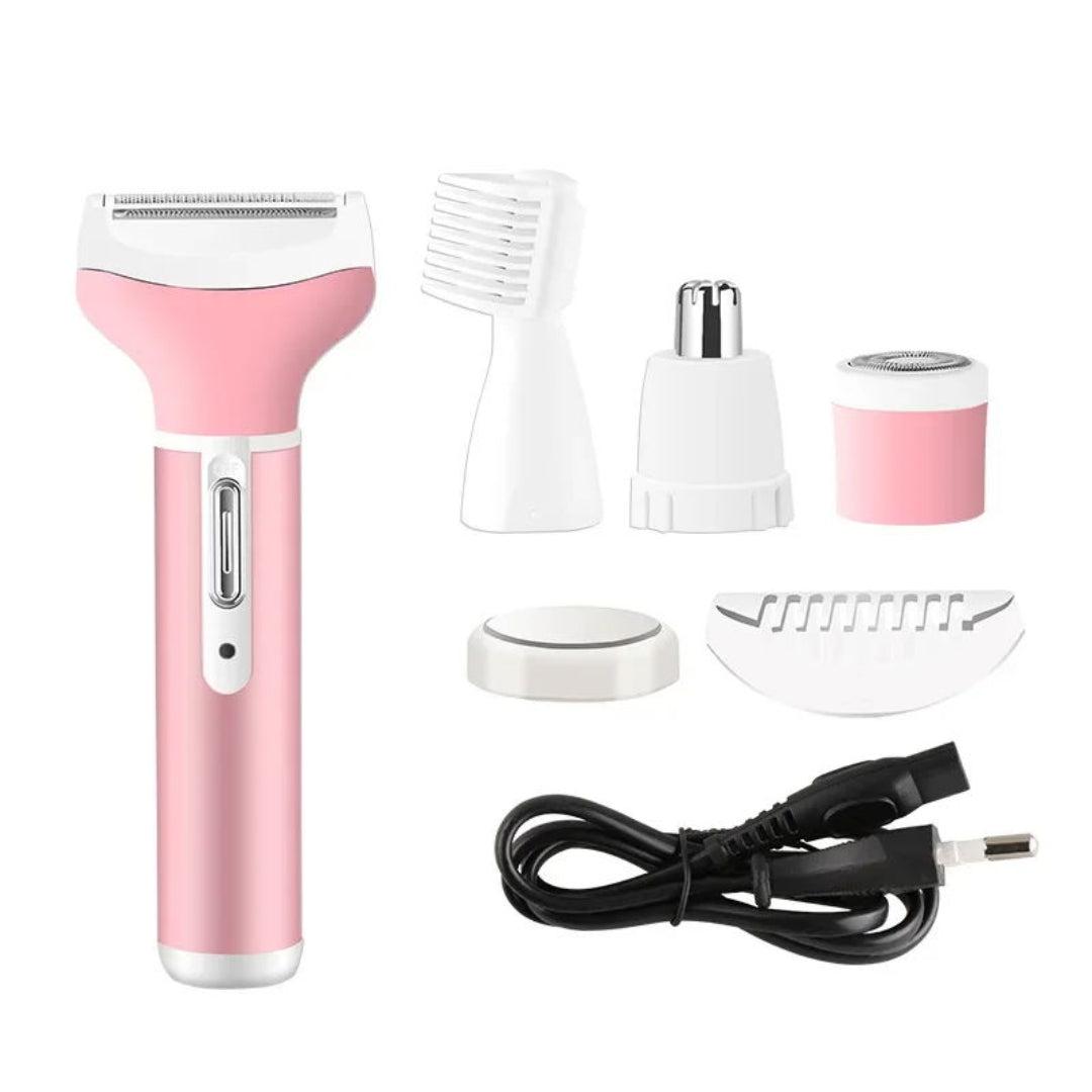 Kemei KM 6637 Epilateur-Rasoir multifonctions Rechargeable 4 en 1 Rose