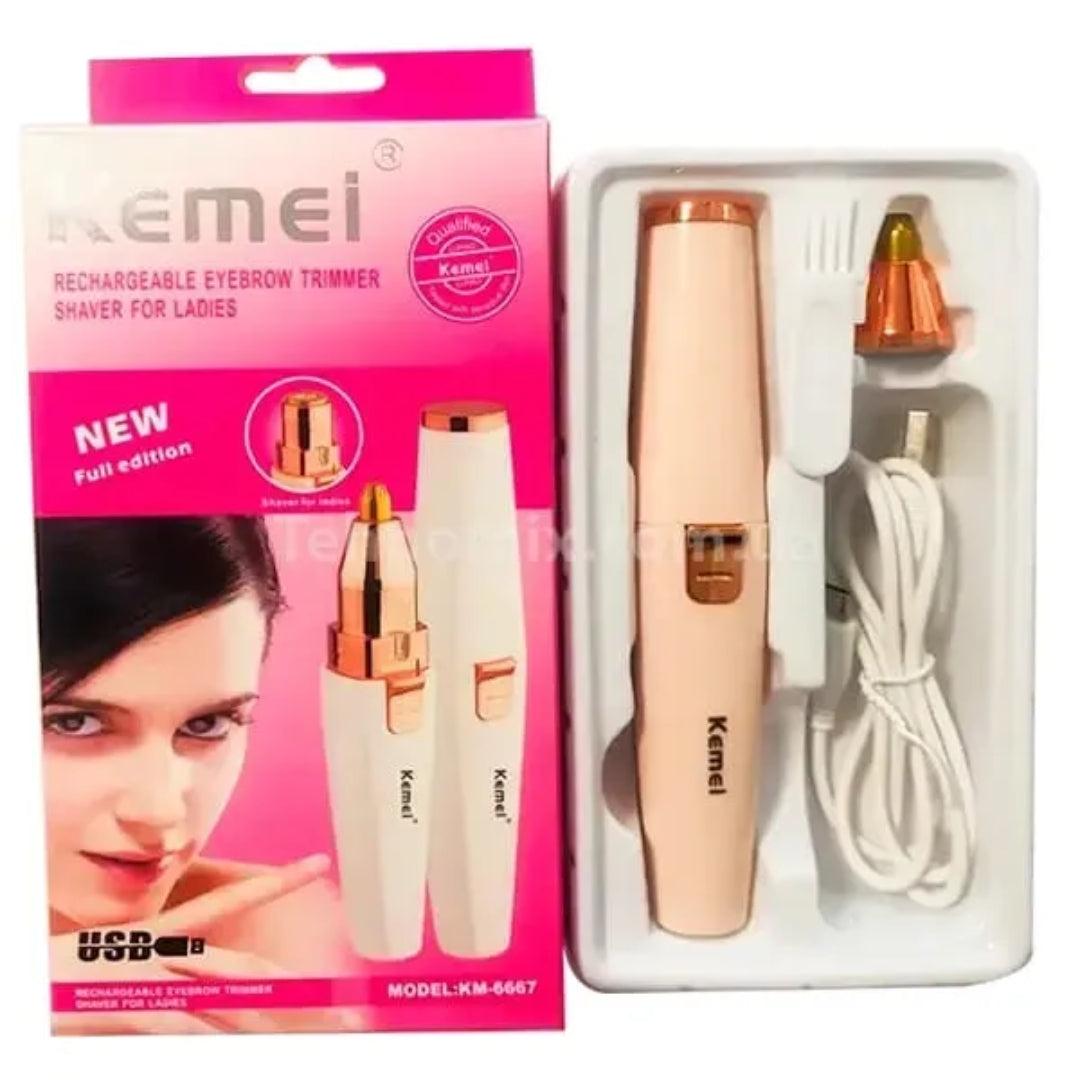 Kemei KM 6667 Épilateur 2 in 1 visage femme rechargeable Tondeuse visage facile à utiliser