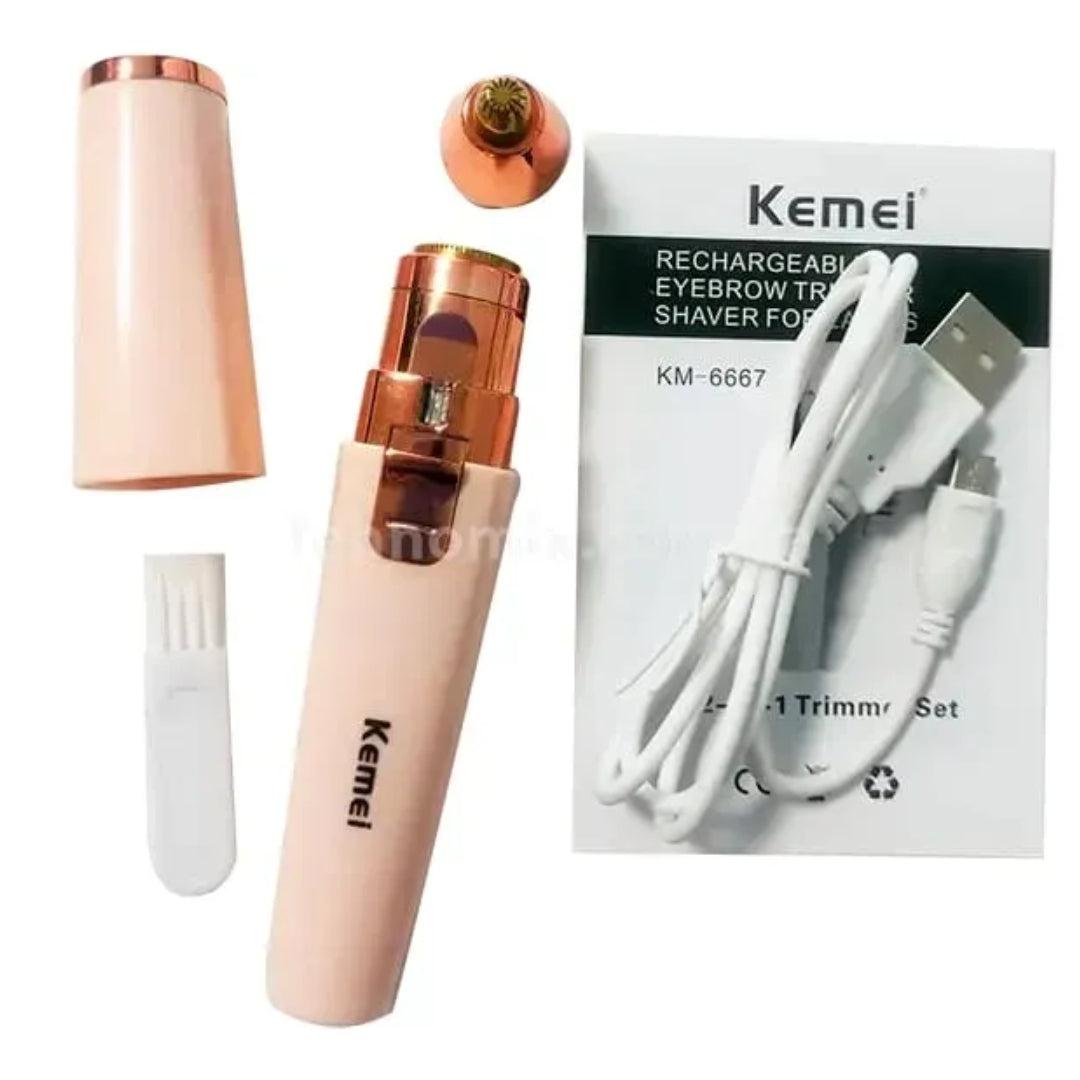 Kemei KM 6667 Épilateur 2 in 1 visage femme rechargeable Tondeuse visage facile à utiliser