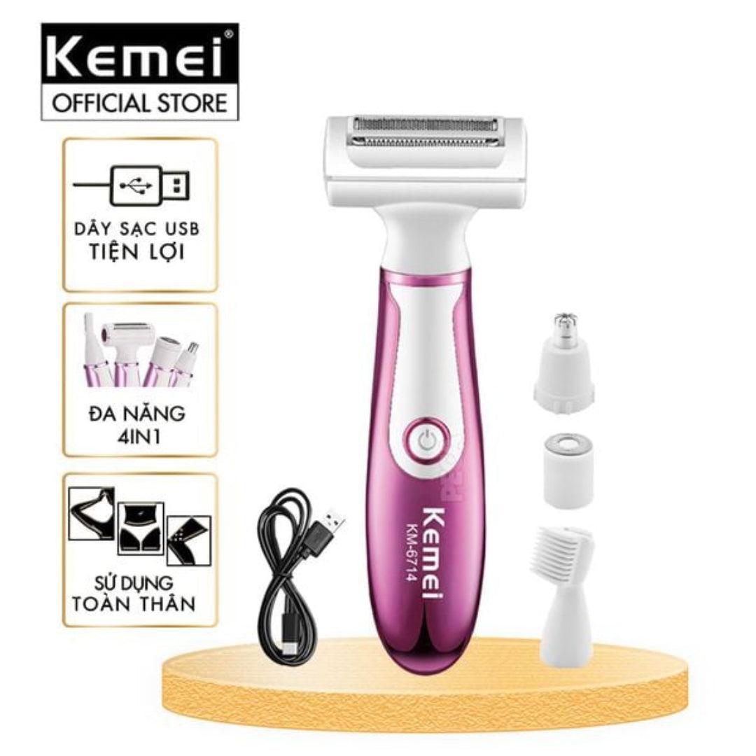 Kemei KM-6714 Épilateur Rasoir Électrique Épilation Corporelle USB