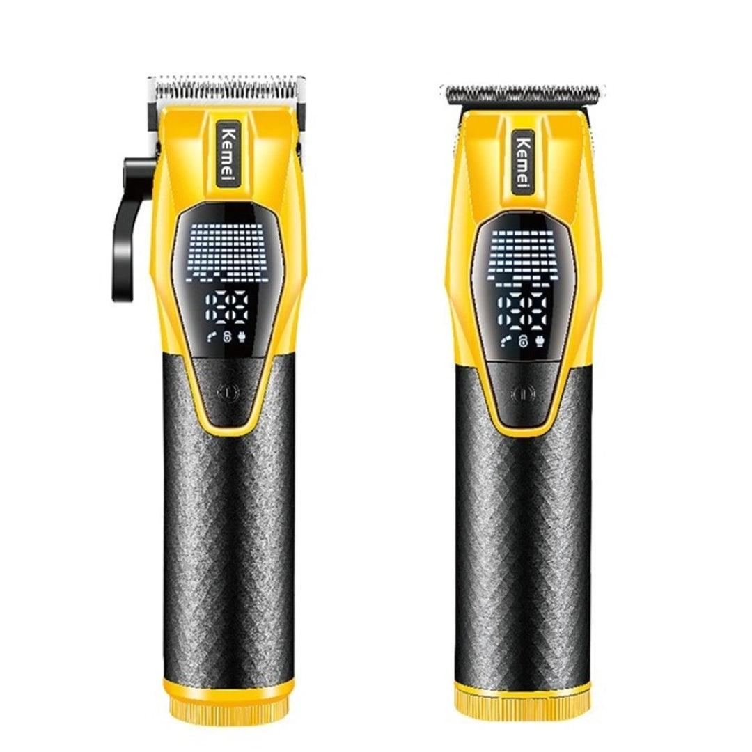 Kemei KM-8561 Rasoir electrique a grille pour homme double lame flottante pour estomper peau et barbe rechargeable