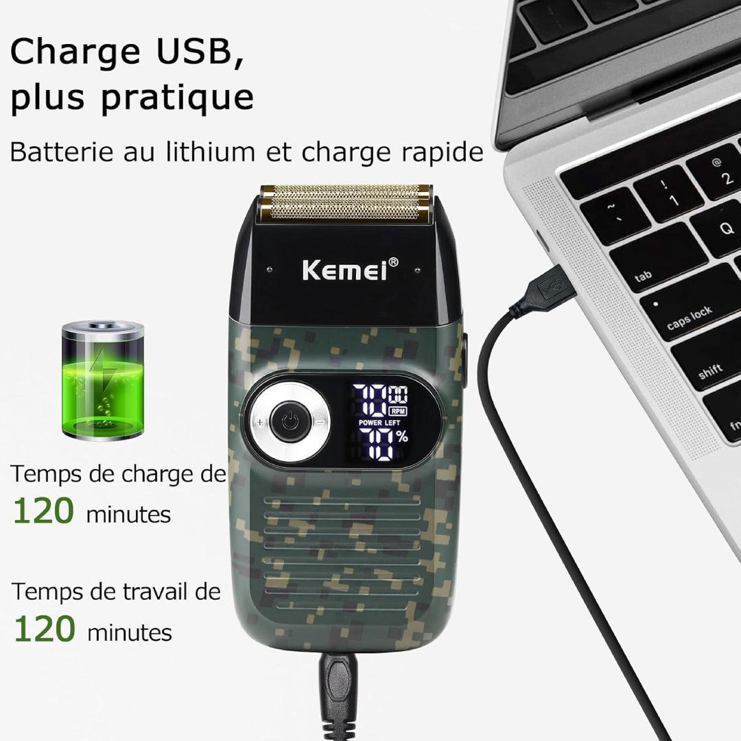 Kemei KM-2027 Tondeuse Rasoir électrique rechargeable des hommes, Coupe-barbe