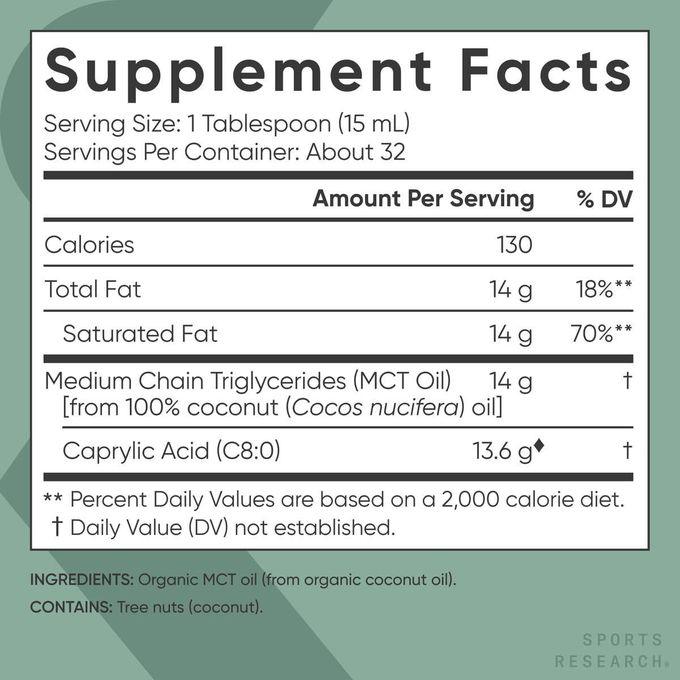 Sports Research Huile MCT Bio 473 ml