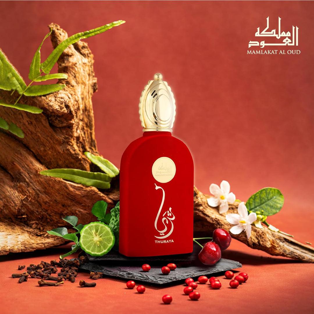 Lattafa Thuraya Rouge Eau de Parfum Mamlakat Al Oud Pour Femme 100 ml