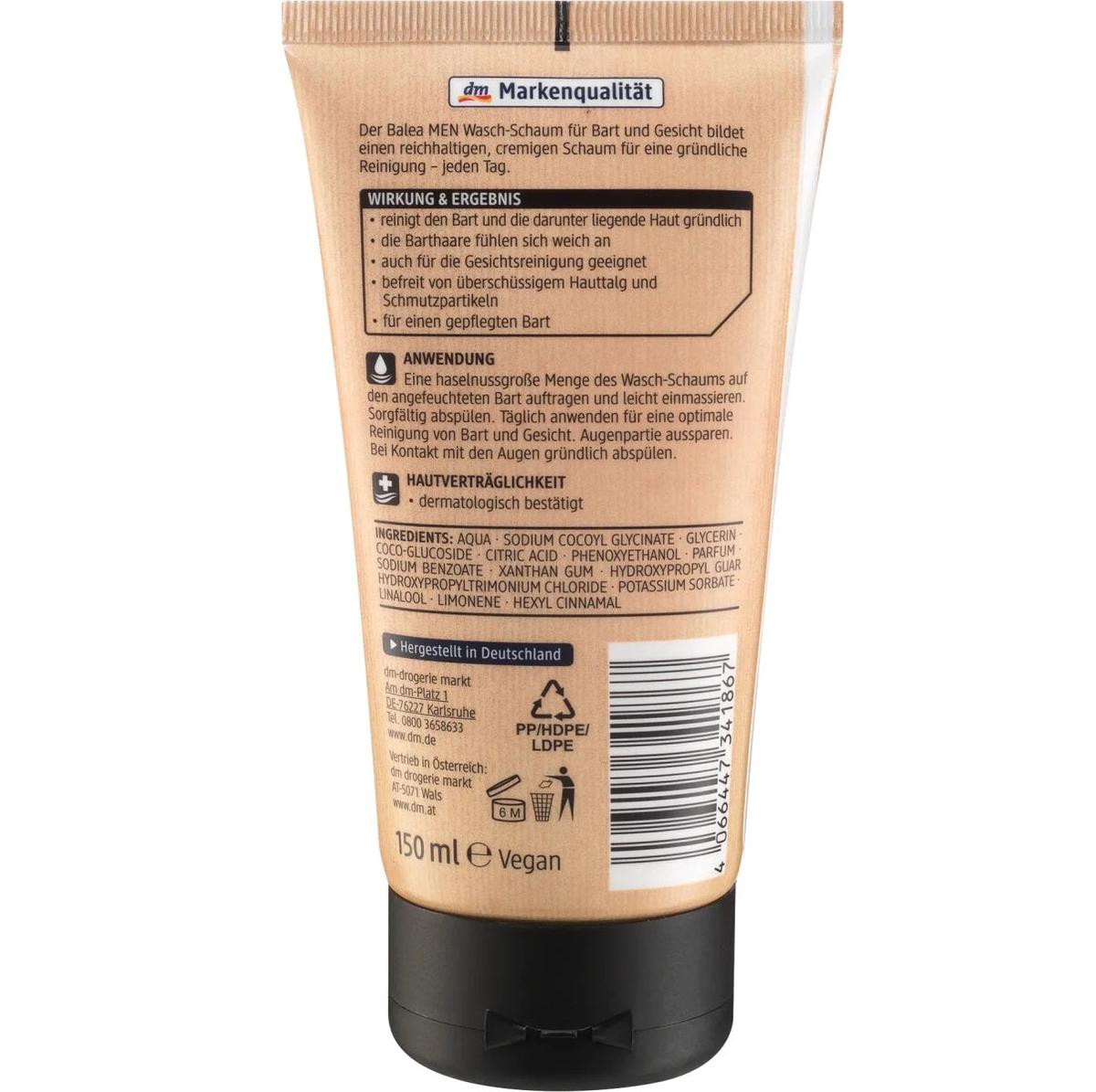 Balea Mousse nettoyante barbe et visage, 150 ml