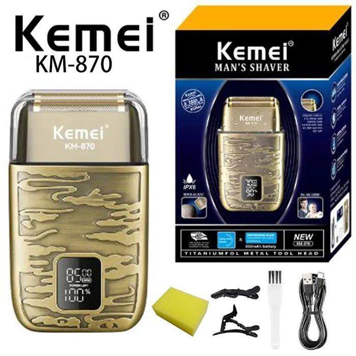 Kemei KM-870 Mini Rasoir Électrique Professionnel pour Homme, 2 Lames