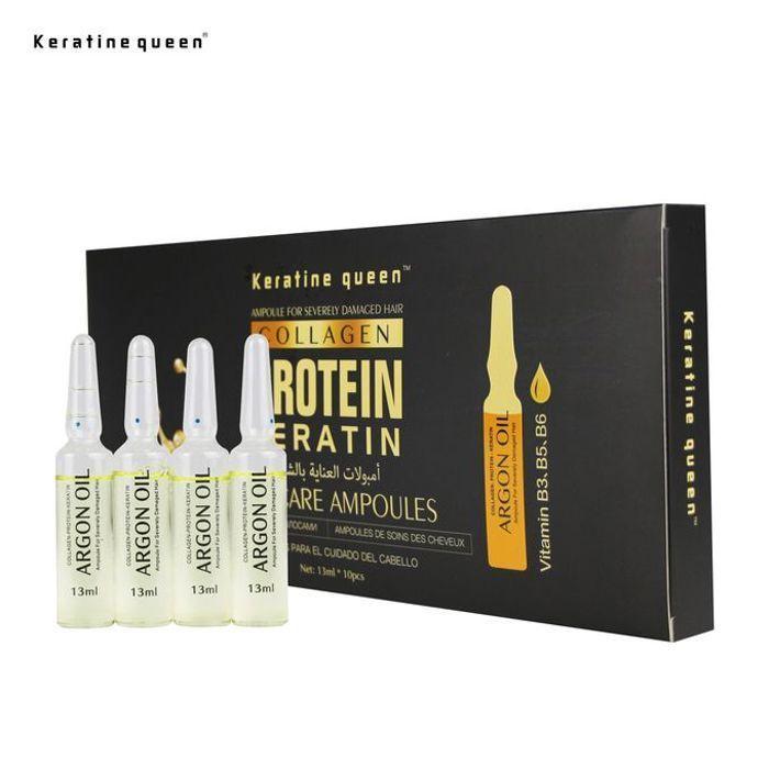 Keratine Queen Ampoules pour cheveux abîmés à l'huile d'argan (13 ml * 10 pièces)