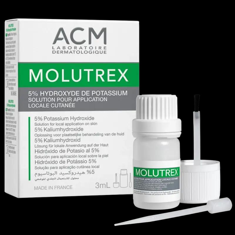Acm MOLUTERX 5% HYDROXYDE DE POTASSIUM SOLUTION POUR APPLICATION 3ML