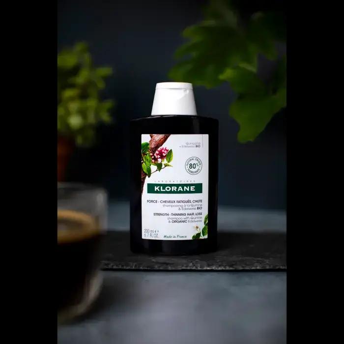 Klorane FORCE-CHEVEUX FATIGUES, CHUTE SHAMPOING A LA QUININE ET EDELWEISS BIO 200ML+B7