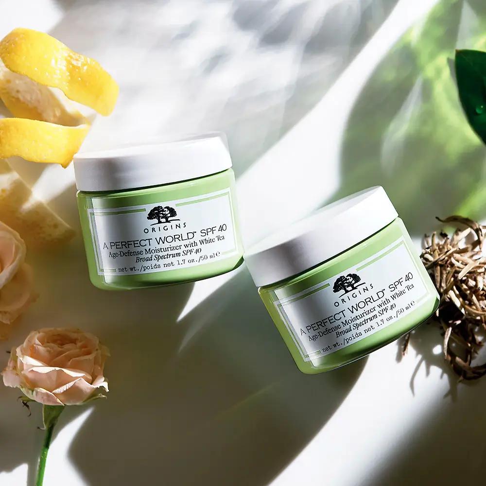 ORIGINS A PERFECT WORLD SPF 40 SOIN HYDRATANT PREVENTION ANTI-AGE AU THE BLANC