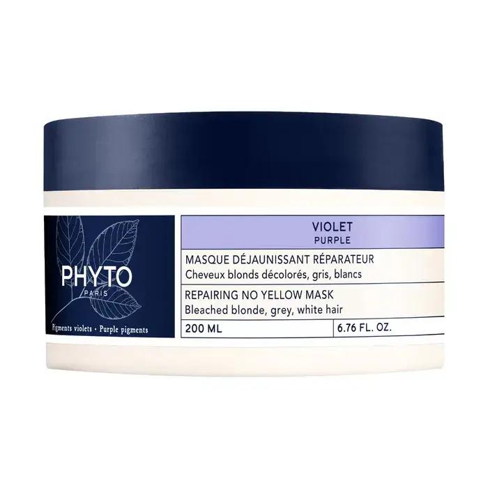Phyto VIOLET Masque Déjaunissant Réparateur 200ml Cheveux Blonds Décolorés, Gris, Blancs