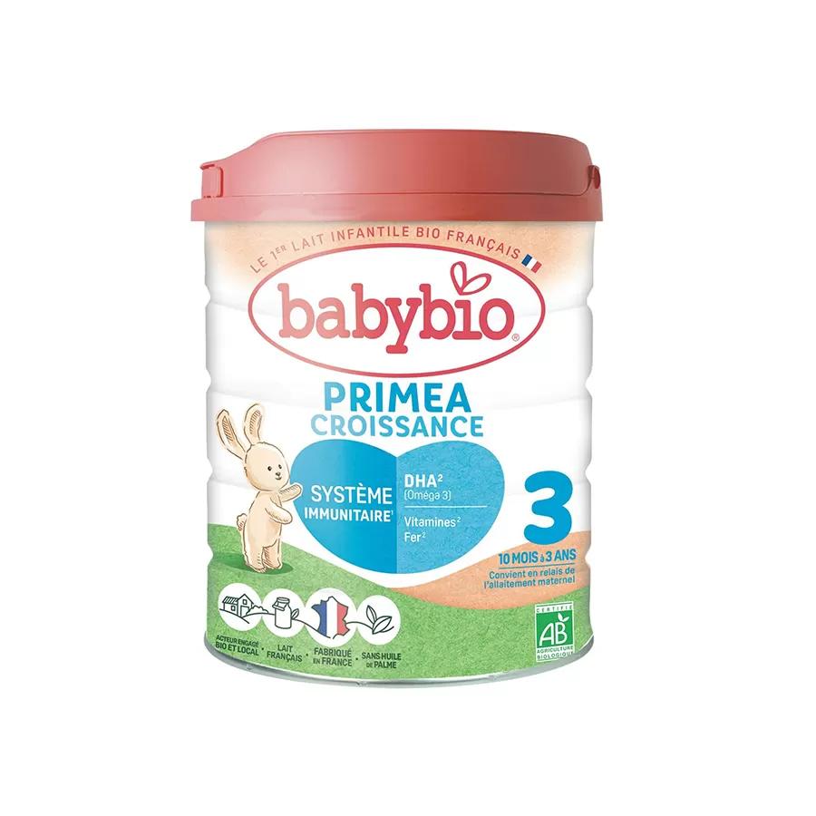 Babybio Primea Croissance 3 au Lait de Vache Français de 10 Mois à 3 Ans Bio 800 g