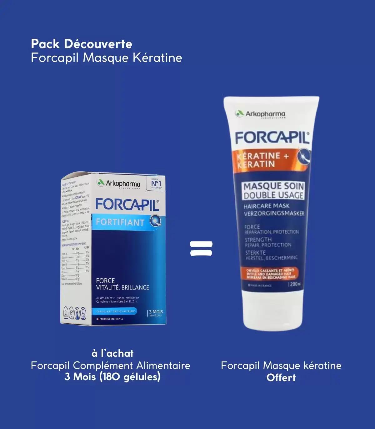 FORCAPIL PACK FORCAPIL 180GELULES + FORCAPIL MASQUE SOIN DOUBLE USAGE