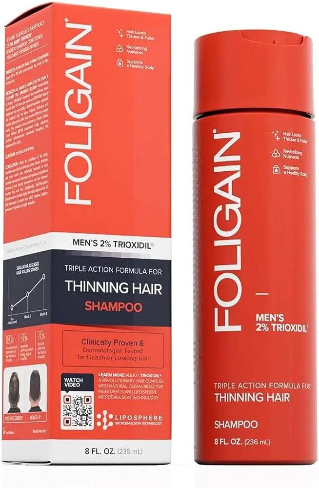 Shampooing stimulant Foligain pour cheveux clairsemés hommes 236 ml