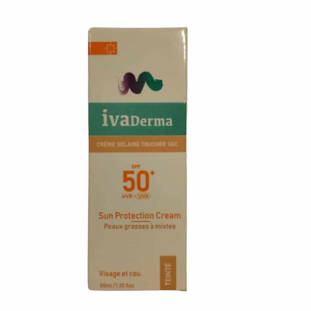 IVADERMA CREME SOLAIRE TOUCHER SEC TEINTE 50ML