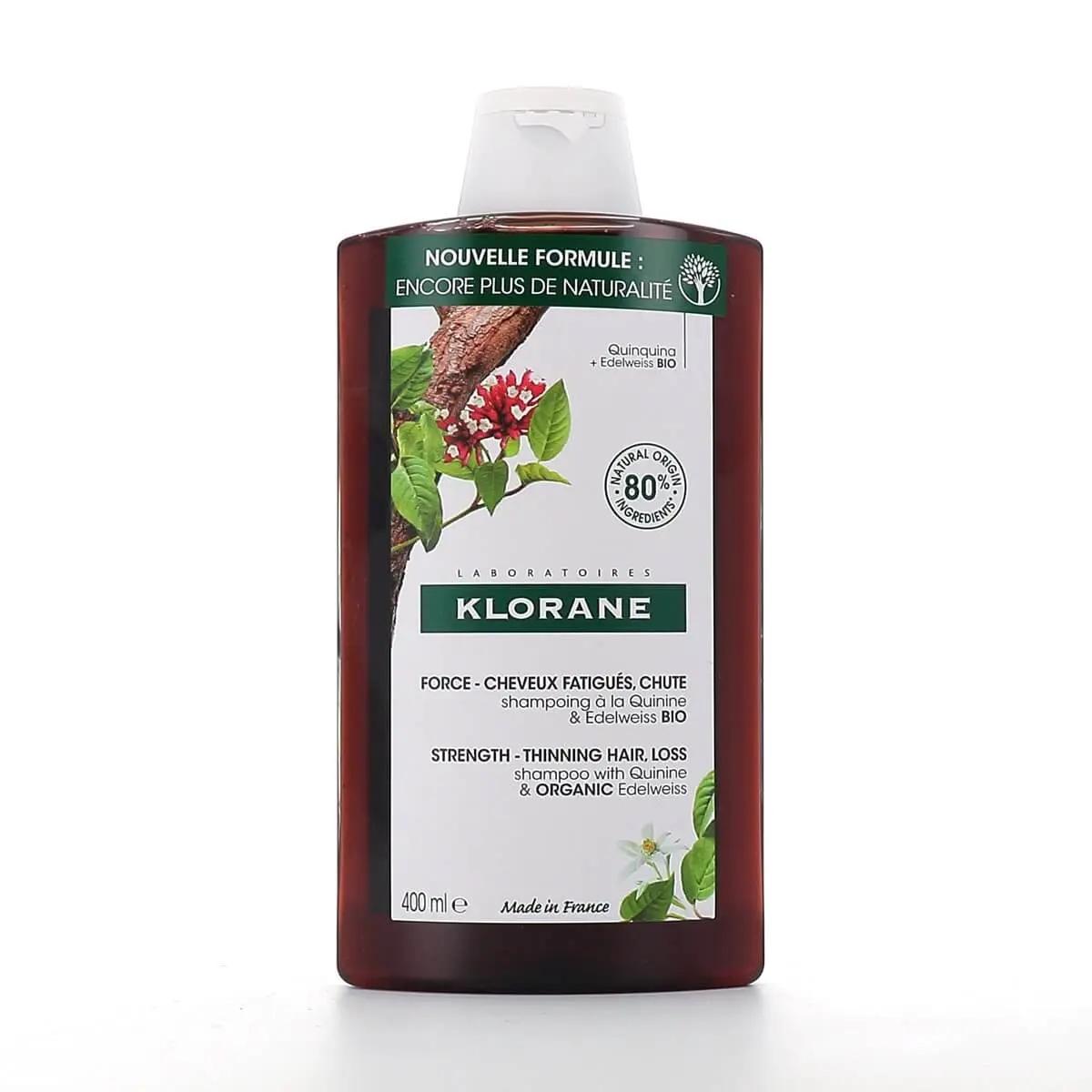 Klorane SHAMPOING À LA QUININE & EDELWEISS BIO 400ML