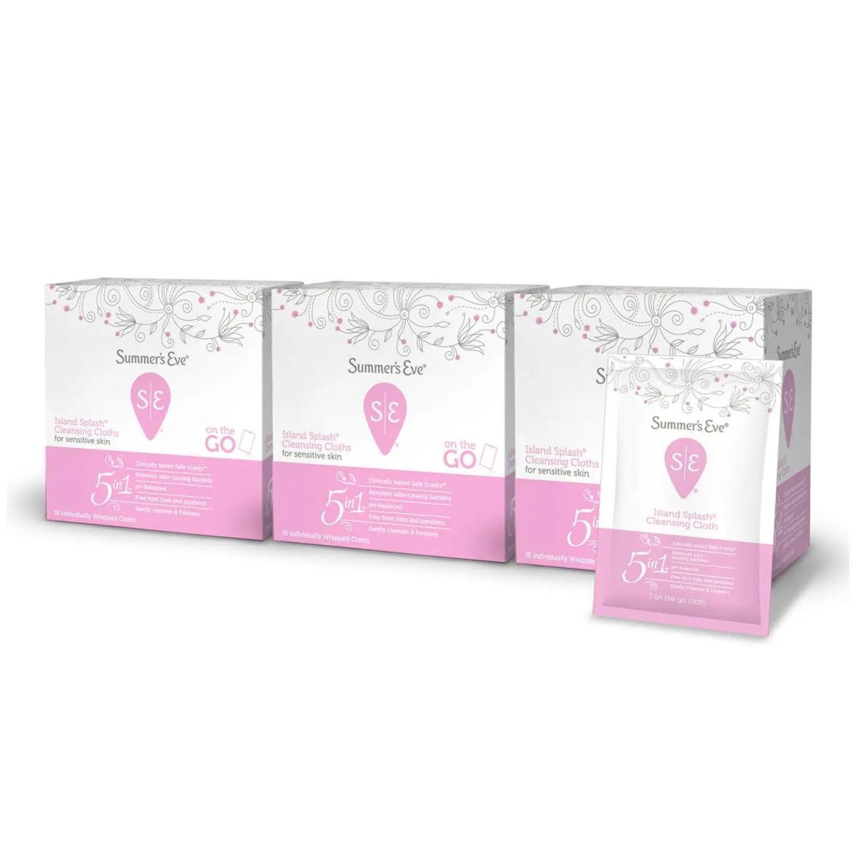 SUMMER'S EVE CLEANSING CLOTHS ISLAND SPLASH 16 UNITÉS