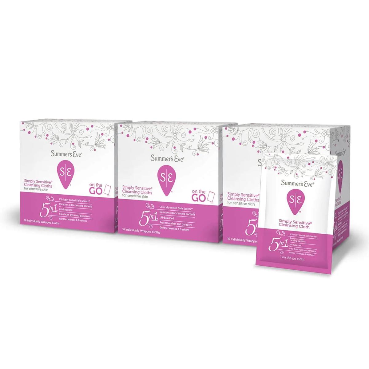 SUMMER'S EVE SIMPLY SENSITIVE CLEANSING CLOTHS 16 UNITÉS