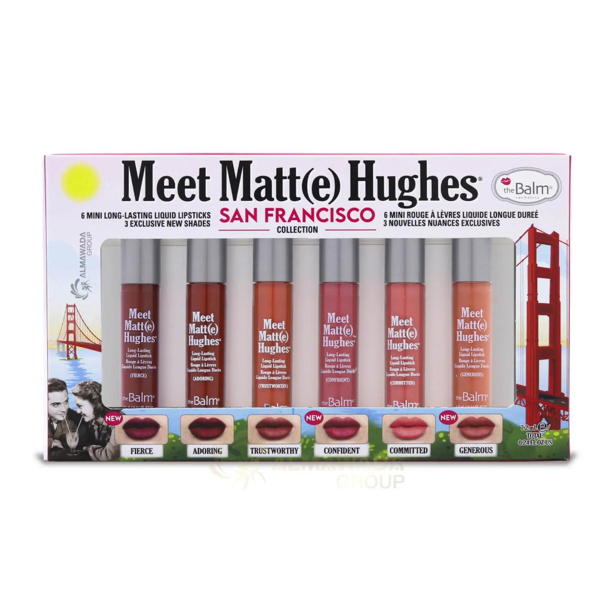 The balm MEET MATTE HUGHES® San Francisco Lot de 6 mini rouges à lèvres liquides longue durée, 2,4 fl. oz.