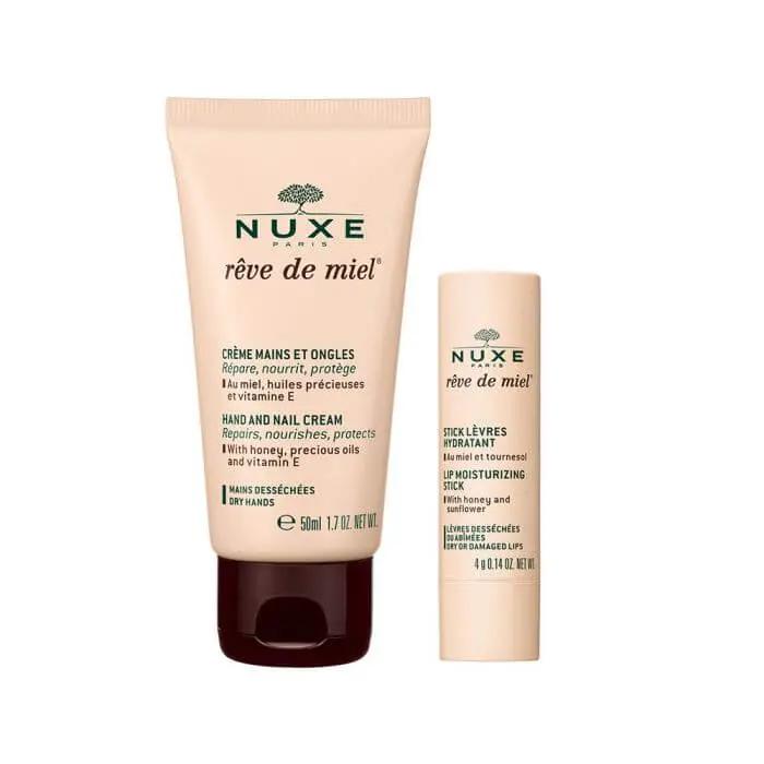Nuxe Rêve de Miel Crème Mains et Ongles + Stick Lèvres Hydratant