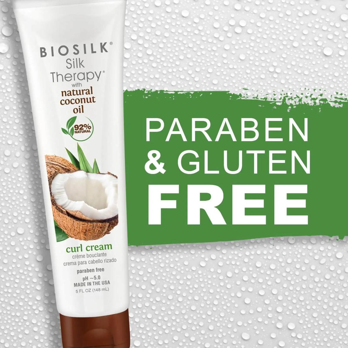 BIOSILK SILK THERAPY ORGANIC COCONUT OIL CURL CREAM 148ML