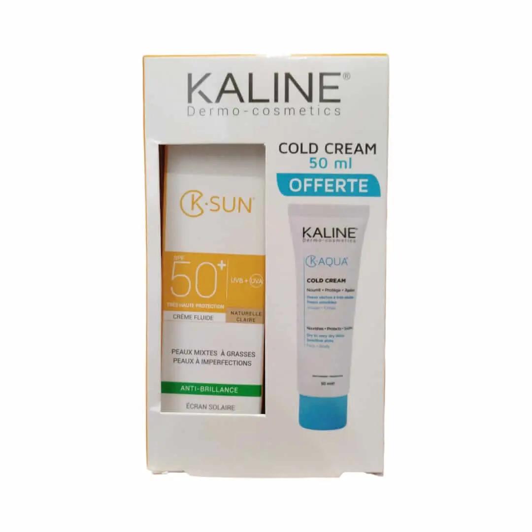 kaline k.sun anti brillance naturelle claire pack + cold creme offert