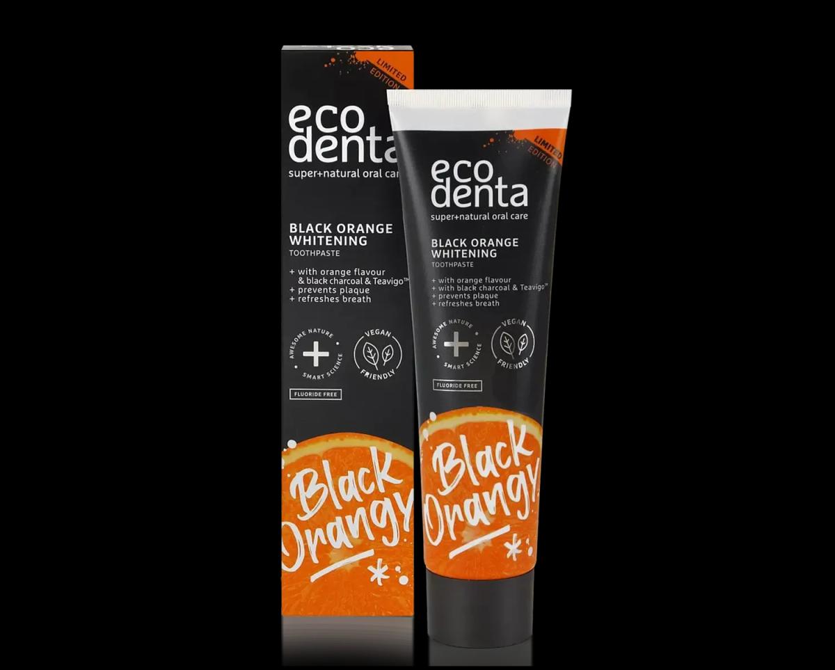 ECODENTA Black Whitening Dentifrice Blanchissant Au Charbon Actif Et Orang