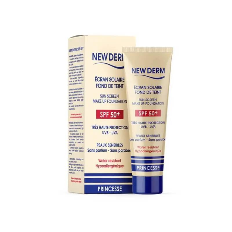 NEW DERM ÉCRAN SOLAIRE FOND DE TEINT PRINCESSE SPF50+