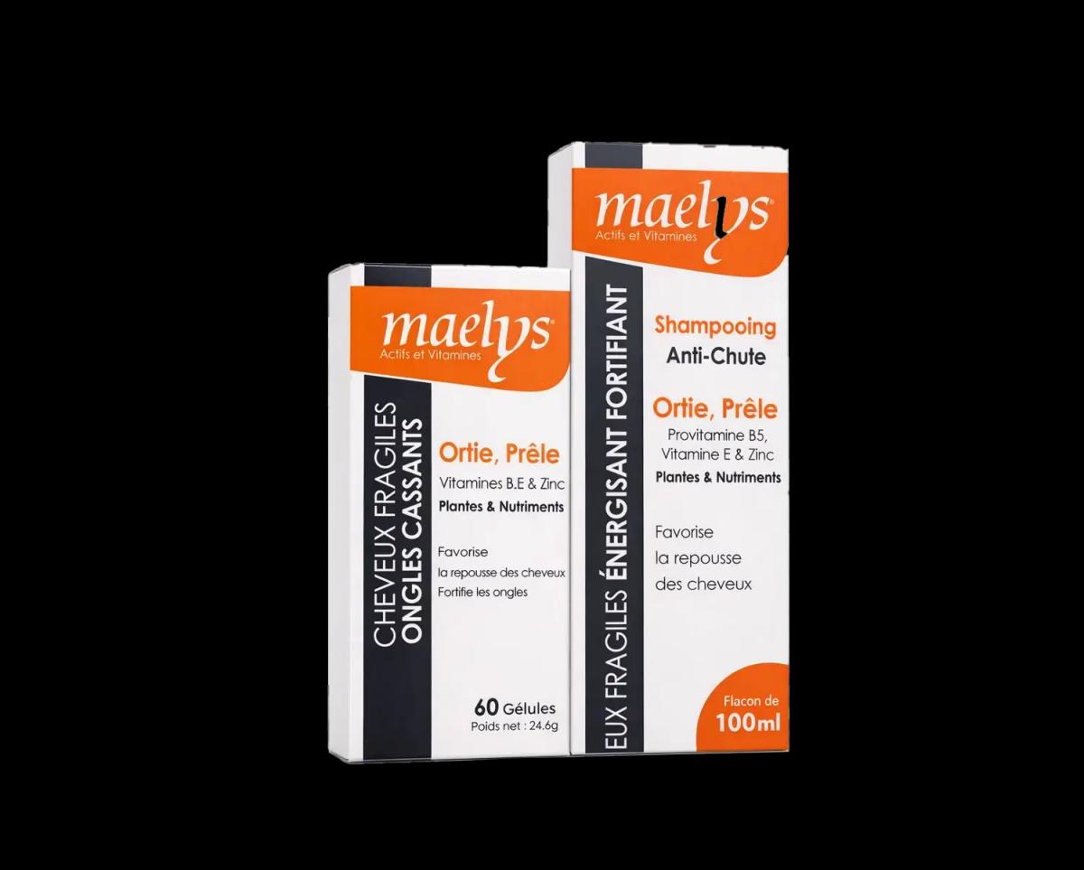 MAELYS ORTIE PRELE OFFRE SHAMPOOING 200ML + SHAMPOING 100ML 100ML+75ML / 100ML+60 Géllules 100ML+60 Gélules