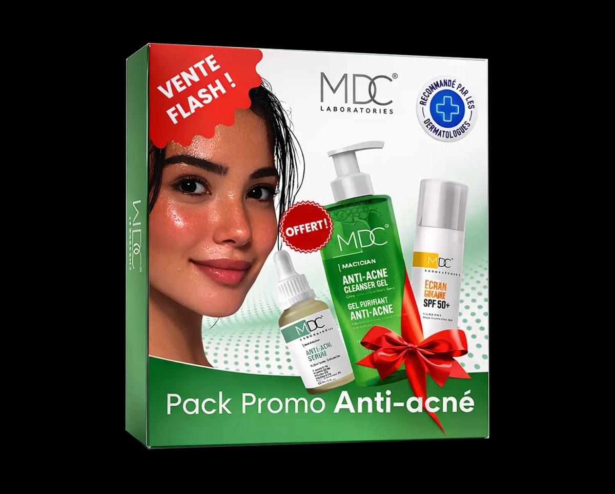 MDC Laboratories Pack Promo Anti-acné Complet (Gel Nettoyant + Sérum + Écran Solaire SPF50+)