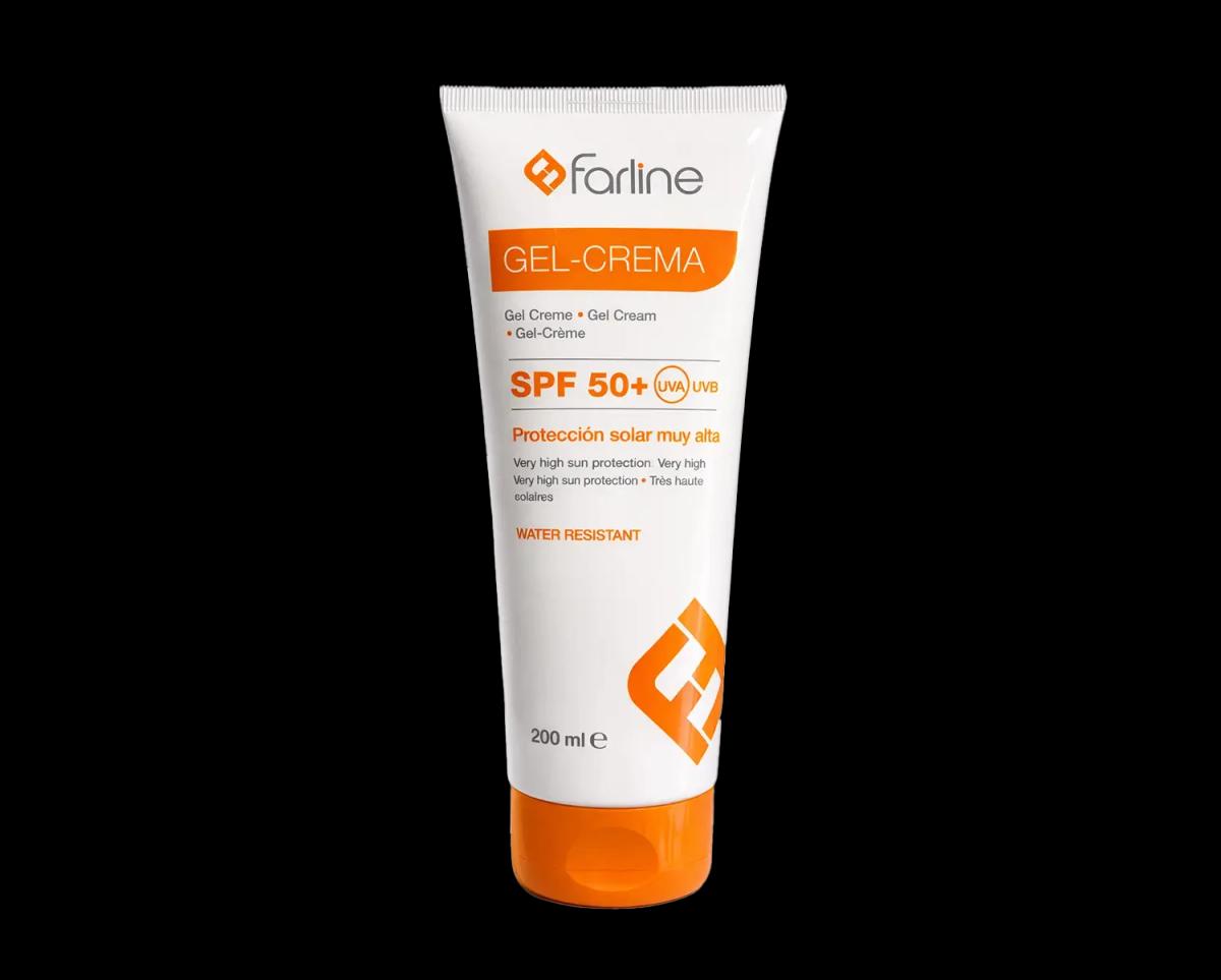 Farline Gel-Crème Solaire SPF 50+ Très Haute Protection UVA/UVB Résistant à l'Eau 200 ml