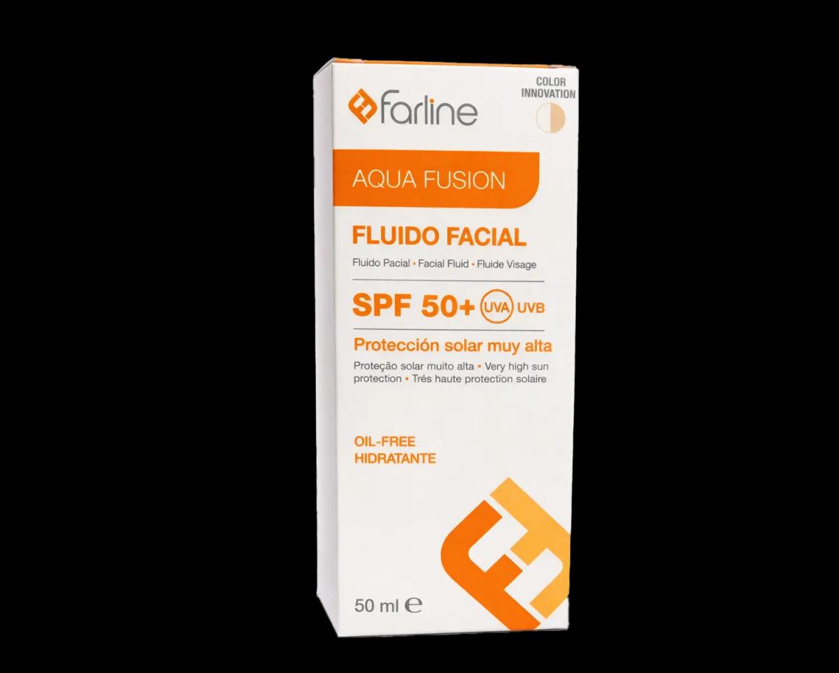 Farline Aqua Fusion Fluide Facial SPF 50+ Protection Solaire Visage Hydratante Oil-Free 50 ml