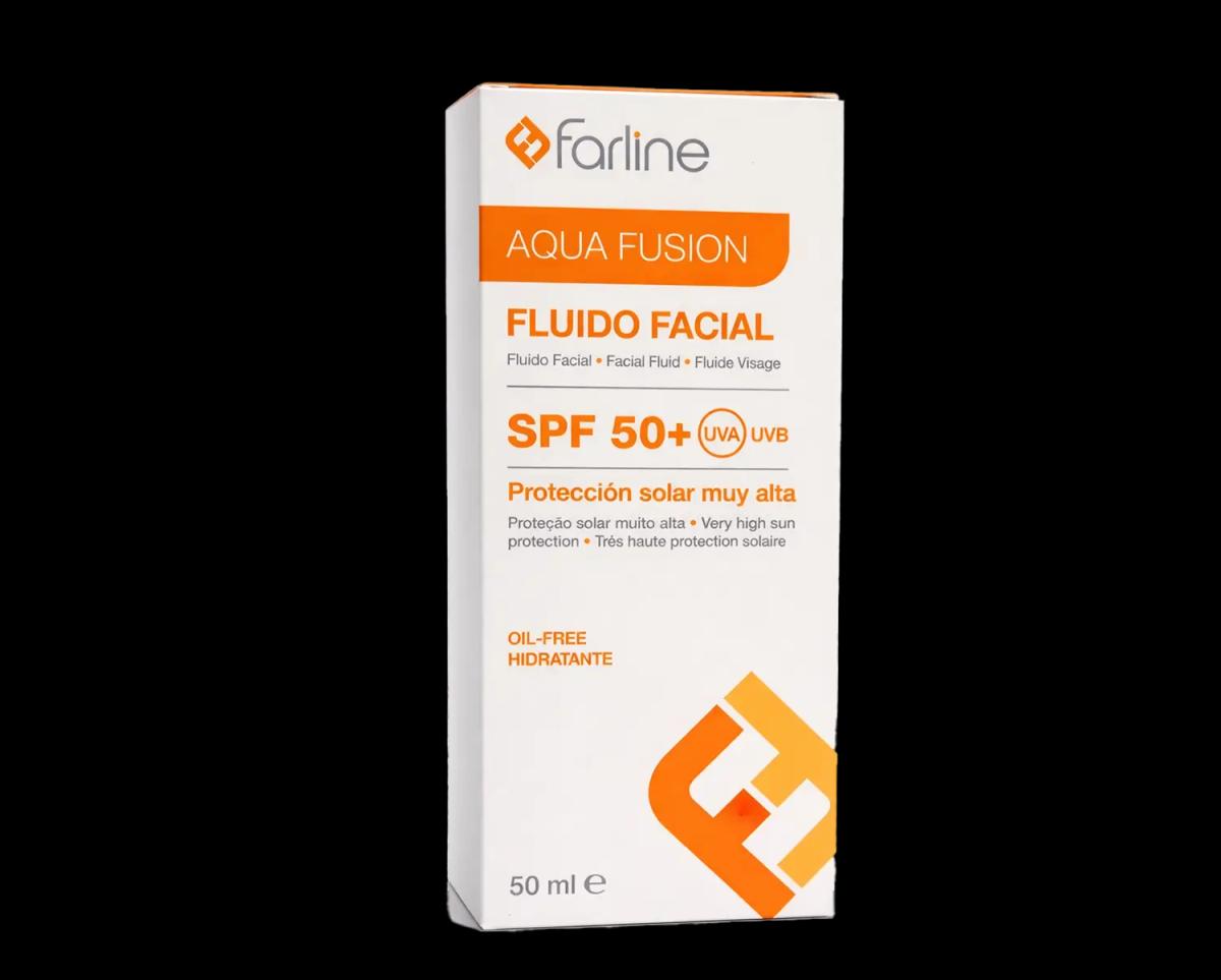 Farline Aqua Fusion Fluide Facial SPF 50+ Écran Solaire Visage Hydratant Oil-Free 50 ml