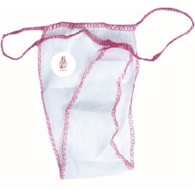 String Jetable Femme x100 Non-Tissé Blanc