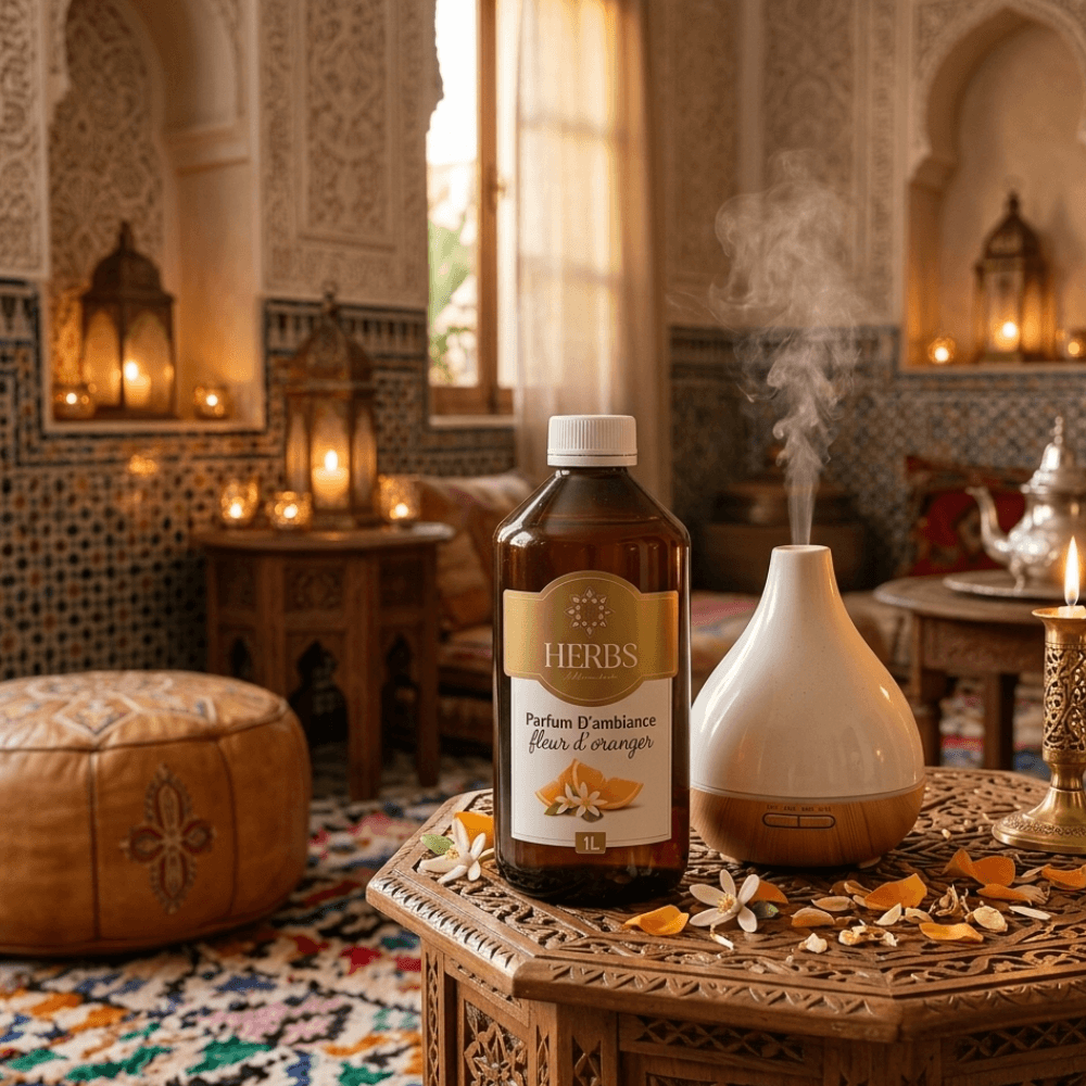 Parfum d'Ambiance Fleur d'Oranger 1L Recharge Diffuseur Professionnel Maroc