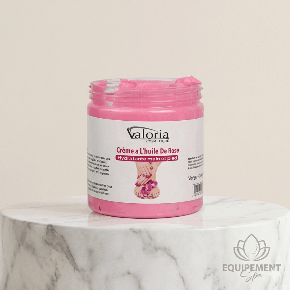 CRÈME HYDRATANTE MAINS ET PIEDS À L'HUILE DE ROSE 500 GR