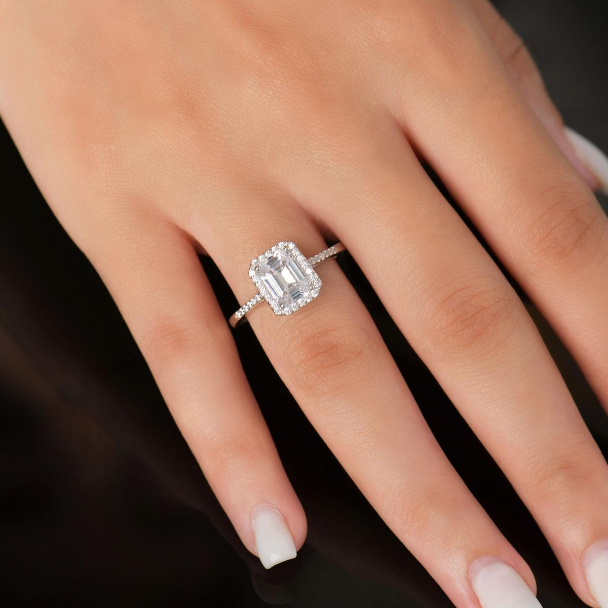 Bague Rectangulaire brillant