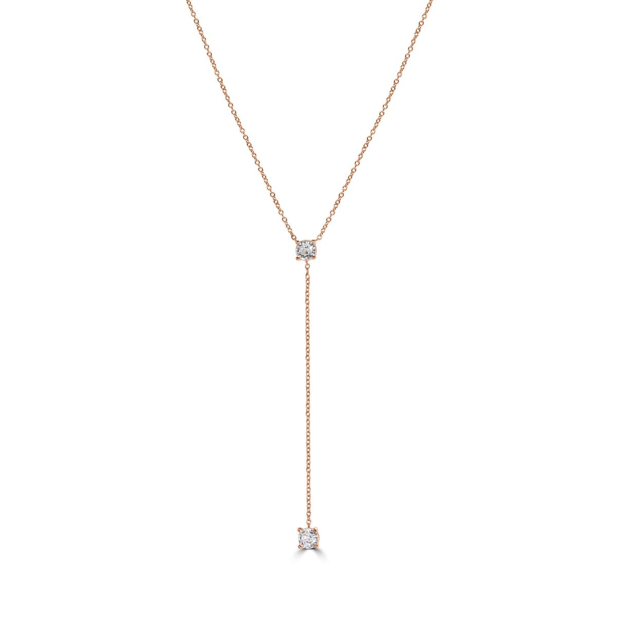Collier unique à double zircons l Argent 925