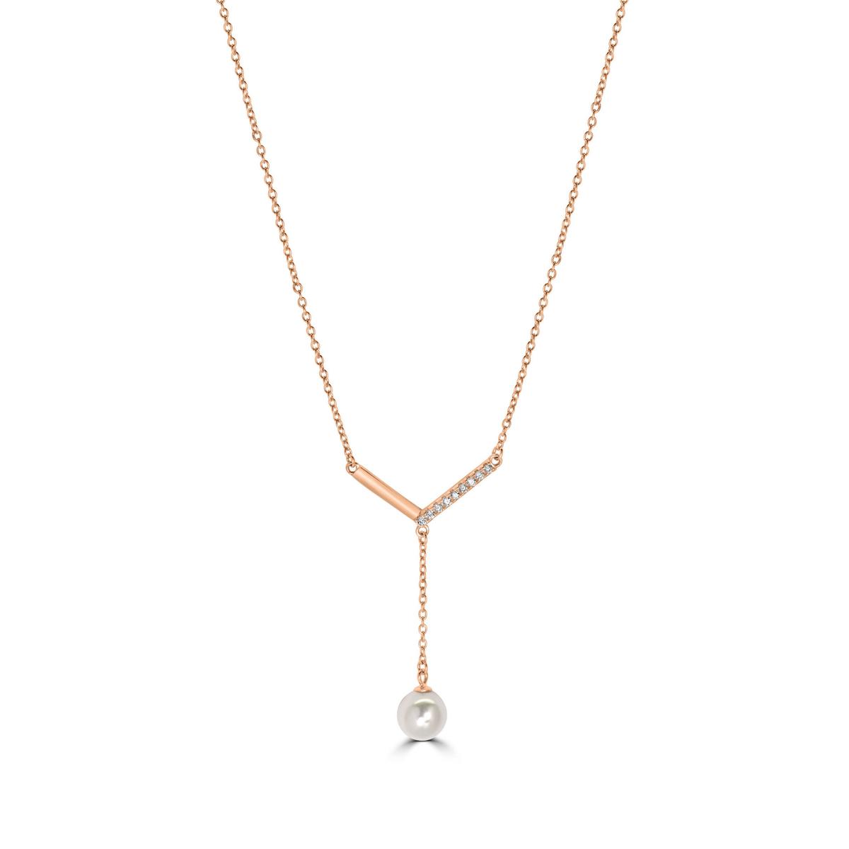 Collier V avec perle suspendu